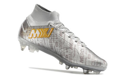 Nike Air Zoom Mercurial Superfly 9 Elite SG Soft Ground Soccer Cleats - Sliver/Orange