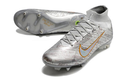 Nike Air Zoom Mercurial Superfly 9 Elite SG Soft Ground Soccer Cleats - Sliver/Orange