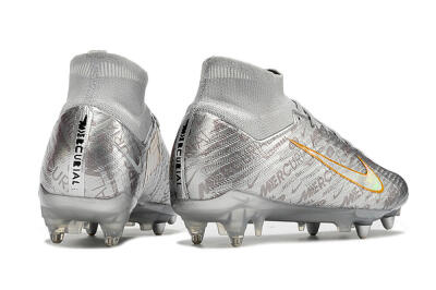 Nike Air Zoom Mercurial Superfly 9 Elite SG Soft Ground Soccer Cleats - Sliver/Orange