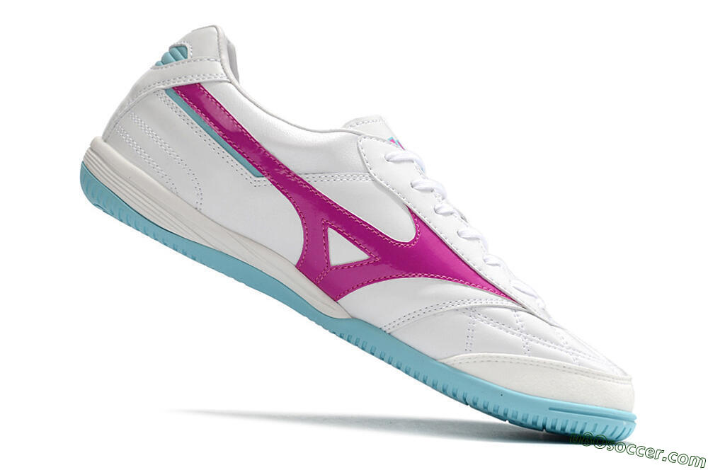 Mizuno Morelia Sala Japn IC Indoor & Futsal Soccer Shoes - White/Pink/Blue 4