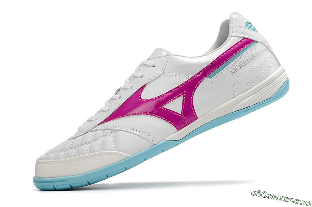 Mizuno Morelia Sala Japn IC Indoor & Futsal Soccer Shoes - White/Pink/Blue 5
