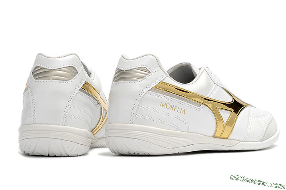 Mizuno Morelia Sala Japn IC Indoor & Futsal Soccer Shoes - White/Gold 6
