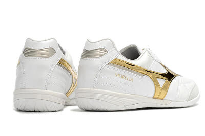 Mizuno Morelia Sala Japn IC Indoor & Futsal Soccer Shoes - White/Gold