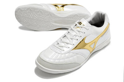 Mizuno Morelia Sala Japn IC Indoor & Futsal Soccer Shoes - White/Gold
