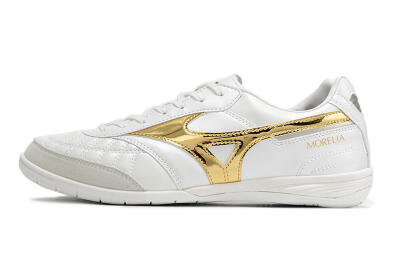 Mizuno Morelia Sala Japn IC Indoor & Futsal Soccer Shoes - White/Gold