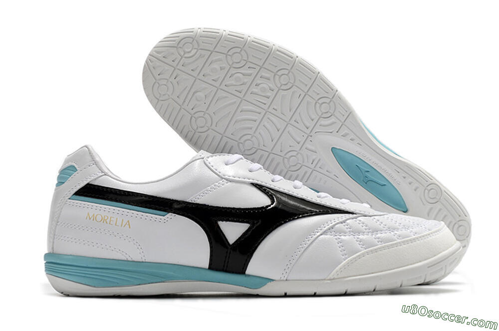 Mizuno Morelia Sala Japn IC Indoor & Futsal Soccer Shoes - White/Black/Blue 1