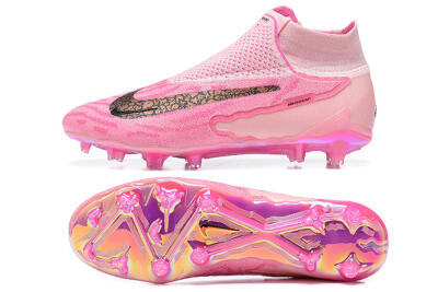 Nike Phantom GX Elite DF Link FG Firm Ground Soccer Cleats - Pink/Black/Gold