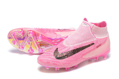 Nike Phantom GX Elite DF Link FG Firm Ground Soccer Cleats - Pink/Black/Gold