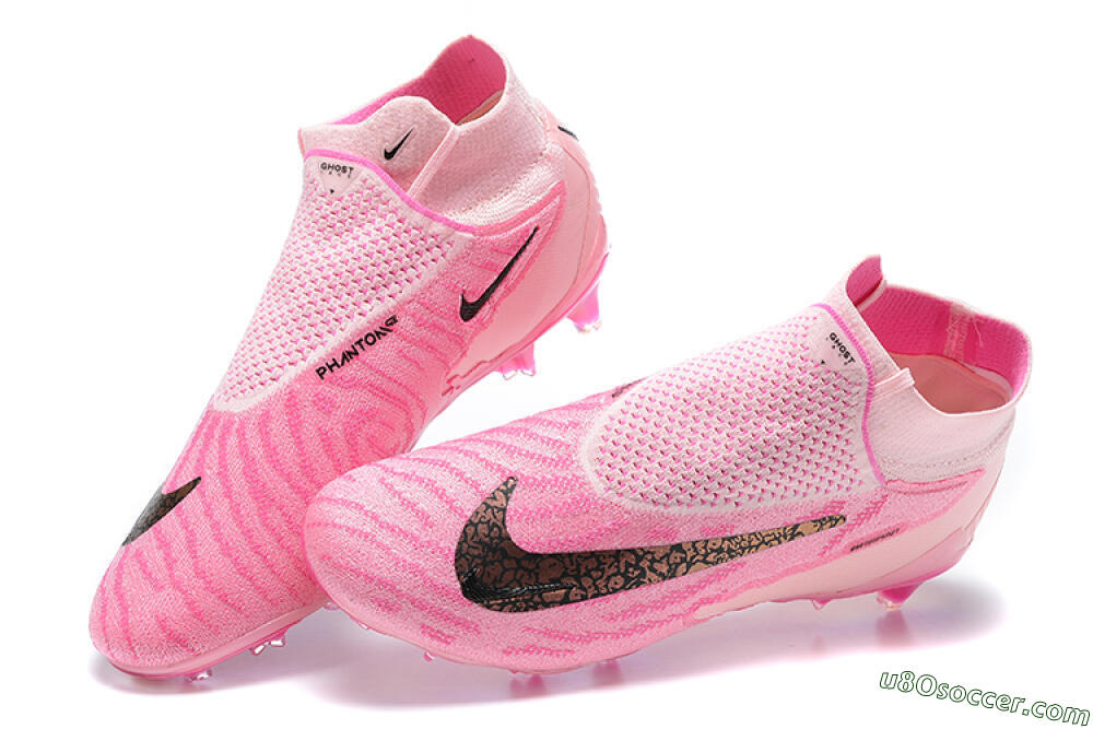 Nike Phantom GX Elite DF Link FG Firm Ground Soccer Cleats - Pink/Black/Gold 5