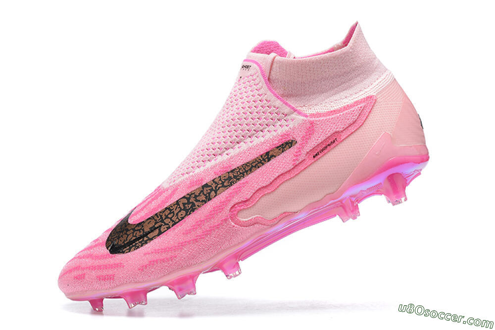 Nike Phantom GX Elite DF Link FG Firm Ground Soccer Cleats - Pink/Black/Gold 7