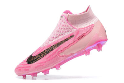 Nike Phantom GX Elite DF Link FG Firm Ground Soccer Cleats - Pink/Black/Gold