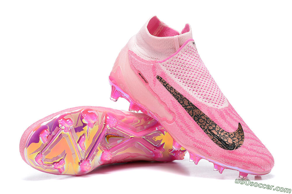 Nike Phantom GX Elite DF Link FG Firm Ground Soccer Cleats - Pink/Black/Gold 4
