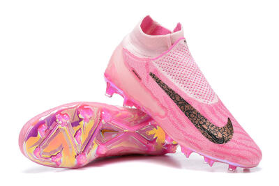Nike Phantom GX Elite DF Link FG Firm Ground Soccer Cleats - Pink/Black/Gold
