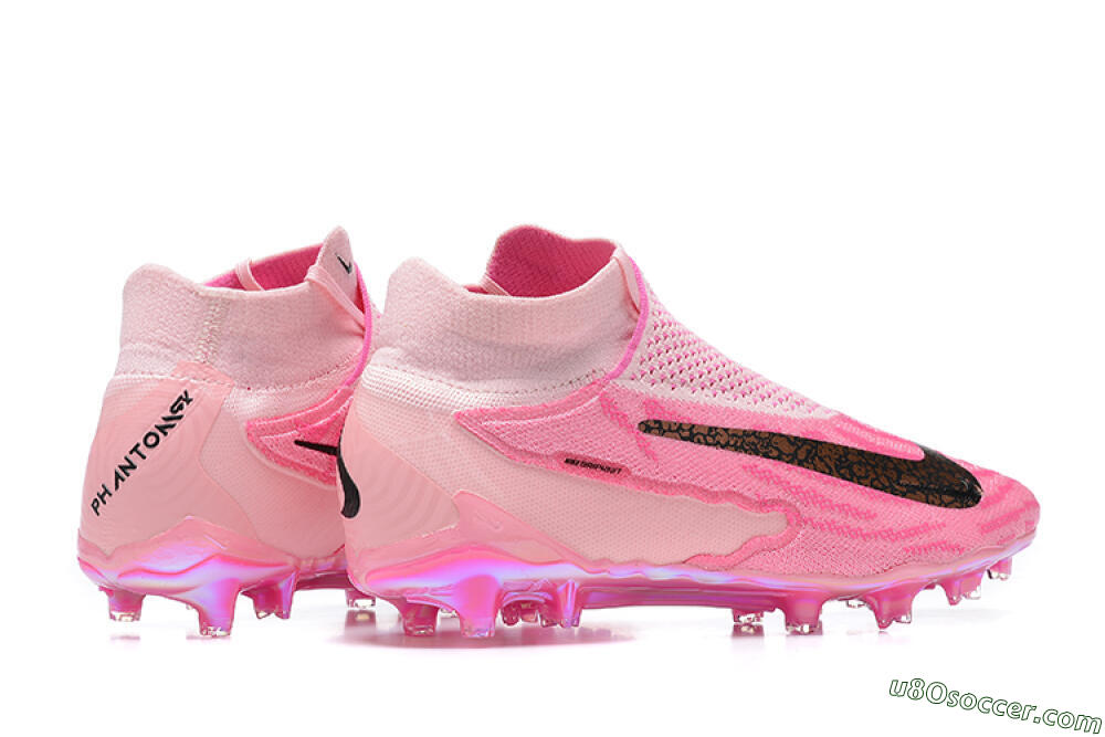 Nike Phantom GX Elite DF Link FG Firm Ground Soccer Cleats - Pink/Black/Gold 8