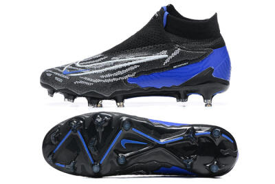 Nike Phantom GX Elite DF Link FG Firm Ground Soccer Cleats - Black/White/Blue