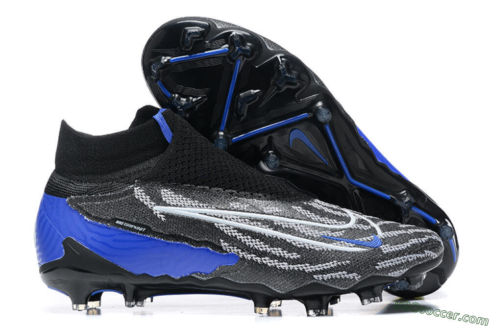 Nike Phantom GX Elite DF Link FG Firm Ground Soccer Cleats - Black/White/Blue 1