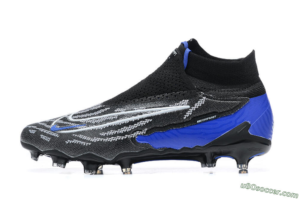 Nike Phantom GX Elite DF Link FG Firm Ground Soccer Cleats - Black/White/Blue 2