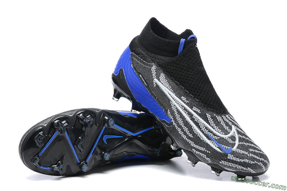 Nike Phantom GX Elite DF Link FG Firm Ground Soccer Cleats - Black/White/Blue 4