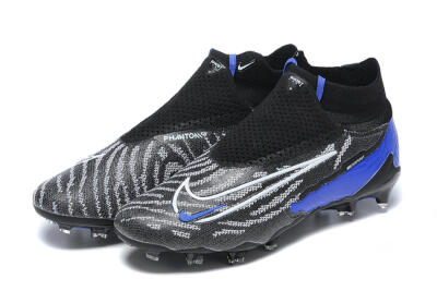 Nike Phantom GX Elite DF Link FG Firm Ground Soccer Cleats - Black/White/Blue