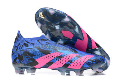 Paul Pogba x Adidas Predator Accuracy+ FG Firm Ground Soccer Cleats - Blue/Black/Pink