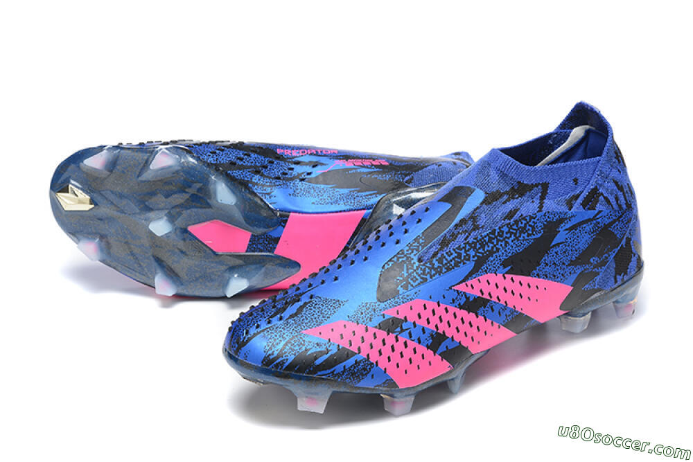 Paul Pogba x Adidas Predator Accuracy+ FG Firm Ground Soccer Cleats - Blue/Black/Pink 3