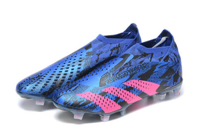 Paul Pogba x Adidas Predator Accuracy+ FG Firm Ground Soccer Cleats - Blue/Black/Pink