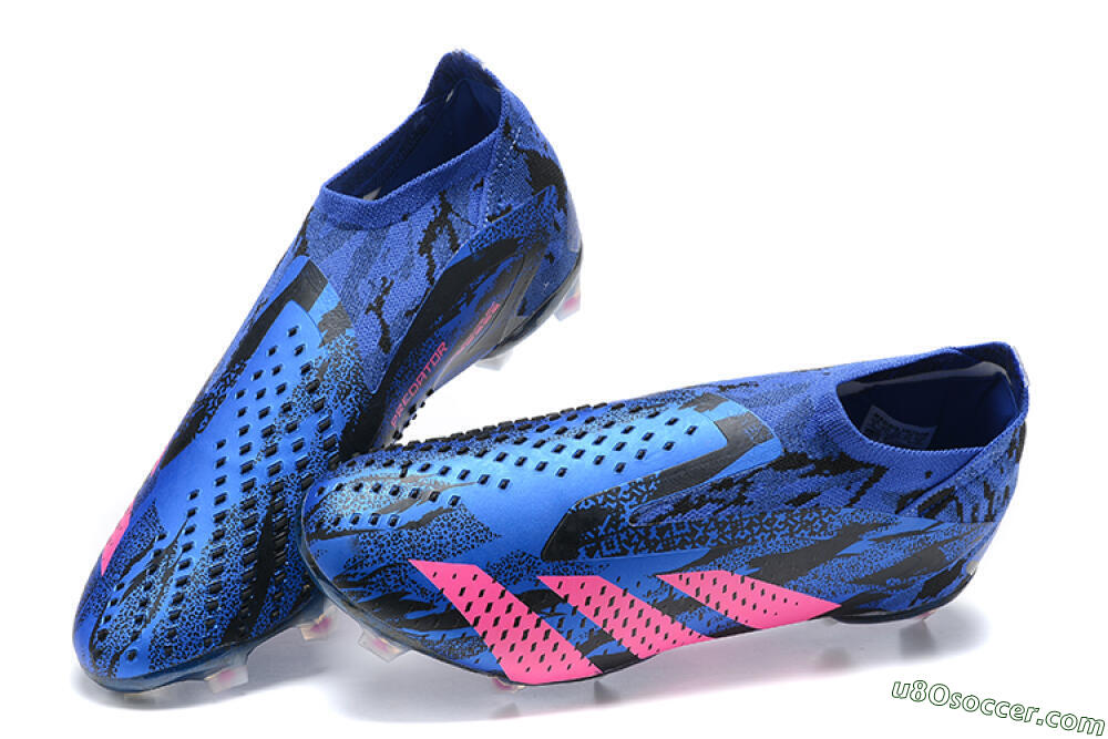 Paul Pogba x Adidas Predator Accuracy+ FG Firm Ground Soccer Cleats - Blue/Black/Pink 5