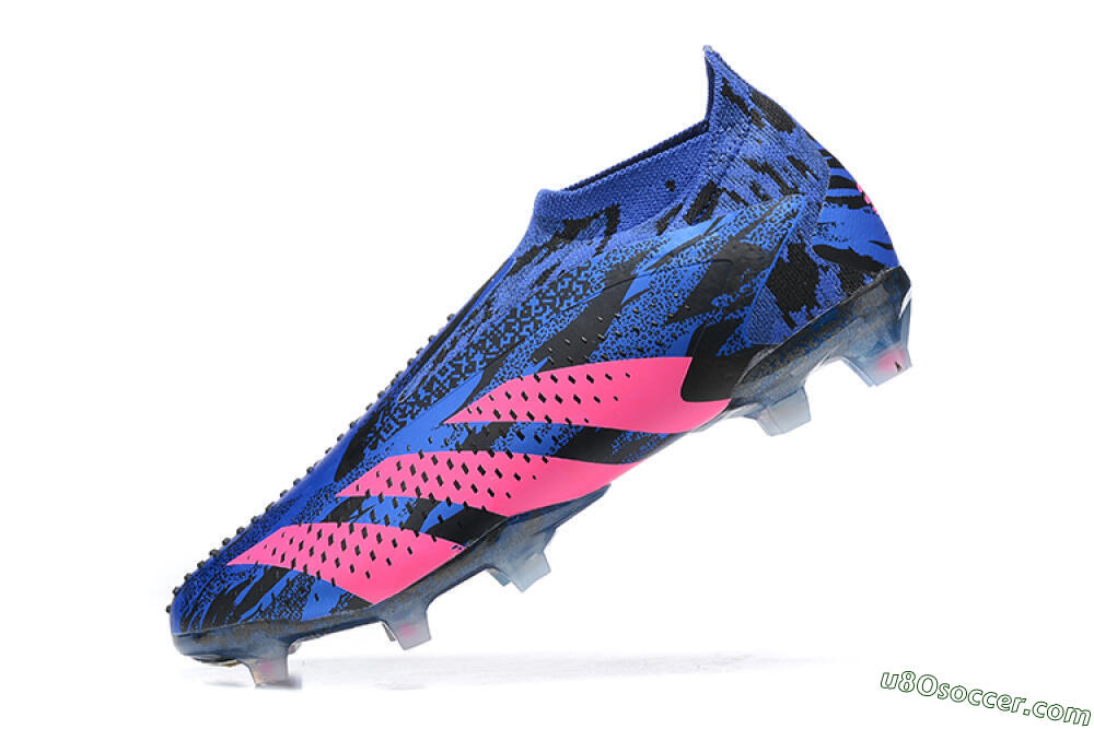 Paul Pogba x Adidas Predator Accuracy+ FG Firm Ground Soccer Cleats - Blue/Black/Pink 7