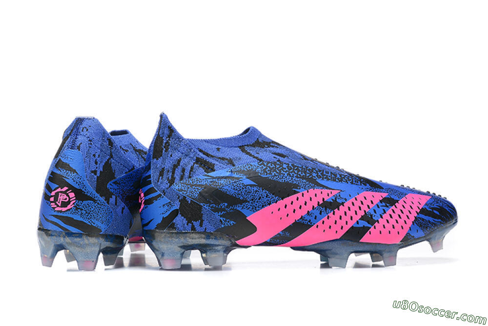 Paul Pogba x Adidas Predator Accuracy+ FG Firm Ground Soccer Cleats - Blue/Black/Pink 8