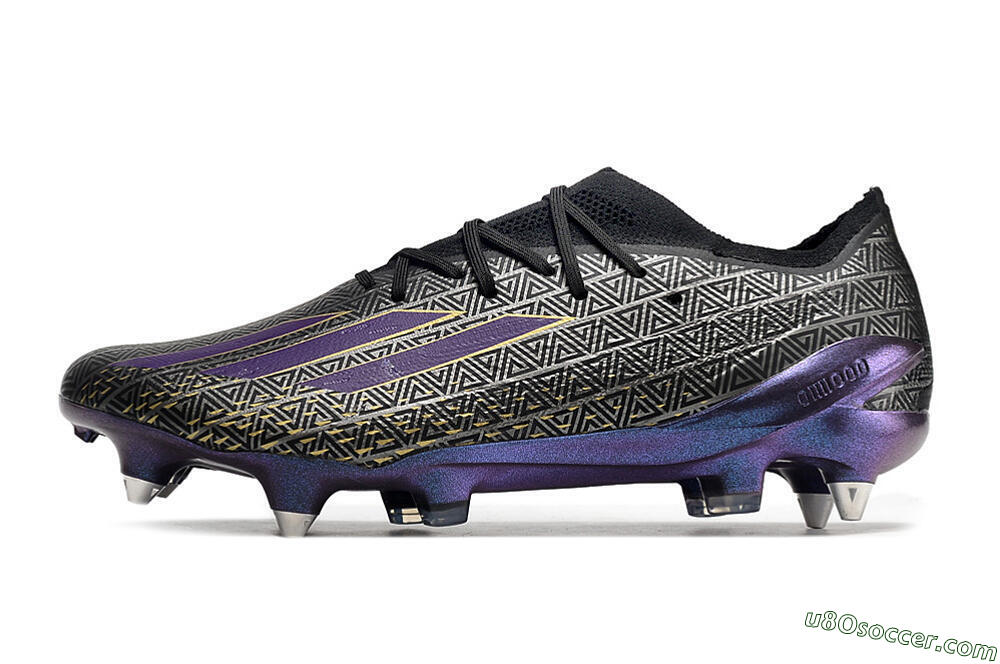 Adidas X Speedportal.1 FG Firm Ground Soccer Cleats - Black/Sliver/Purple 2