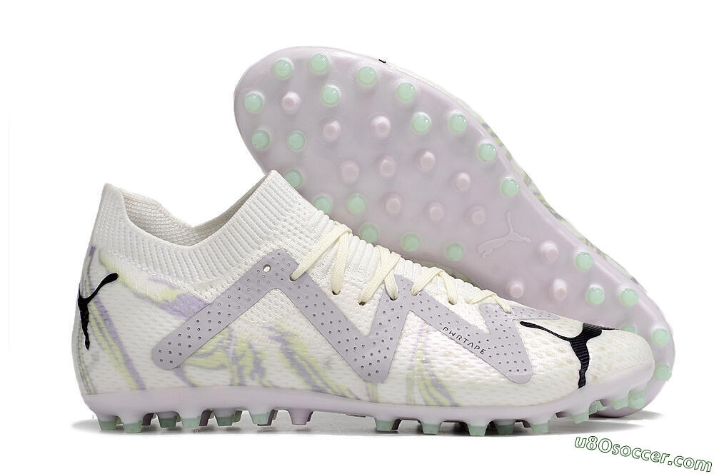 Puma Future Ultimate AG Artificial Grass Soccer Cleats - White/Grey 1