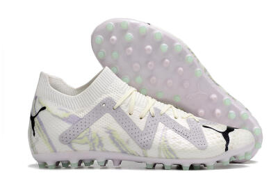 Puma Future Ultimate AG Artificial Grass Soccer Cleats - White/Grey