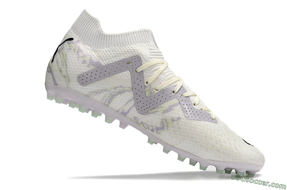 Puma Future Ultimate AG Artificial Grass Soccer Cleats - White/Grey 4