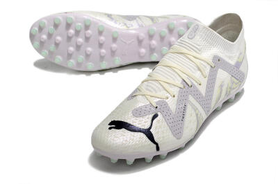 Puma Future Ultimate AG Artificial Grass Soccer Cleats - White/Grey
