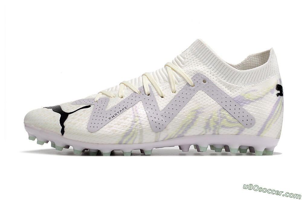 Puma Future Ultimate AG Artificial Grass Soccer Cleats - White/Grey 2