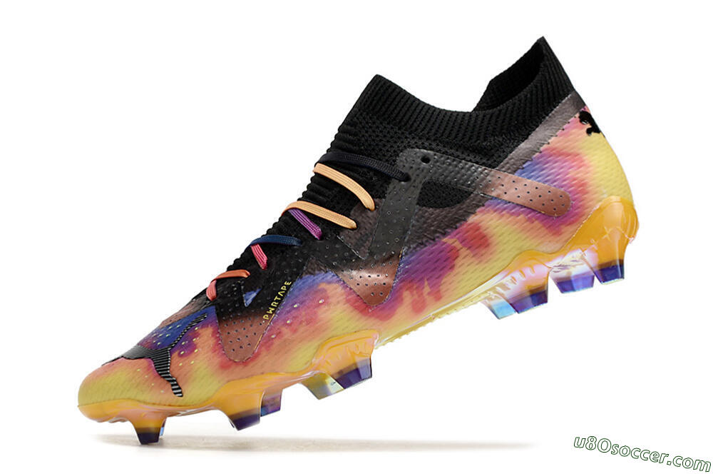 Puma Future Ultimate FG Firm Ground Soccer Cleats - Black/Purple/Yellow 5