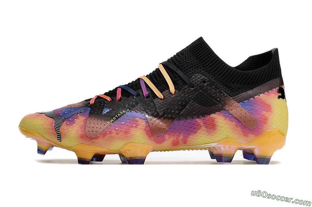 Puma Future Ultimate FG Firm Ground Soccer Cleats - Black/Purple/Yellow 2
