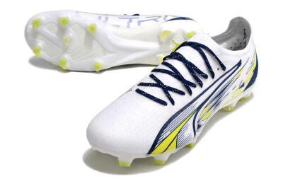 Puma Ultra Ultimate FG Firm Ground Soccer Cleats - White/Blue/Green