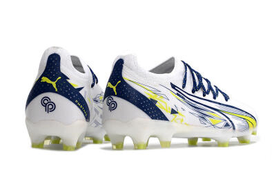 Puma Ultra Ultimate FG Firm Ground Soccer Cleats - White/Blue/Green