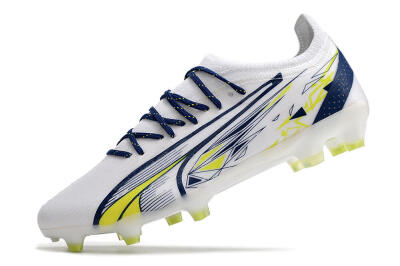 Puma Ultra Ultimate FG Firm Ground Soccer Cleats - White/Blue/Green