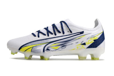 Puma Ultra Ultimate FG Firm Ground Soccer Cleats - White/Blue/Green