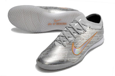Nike Air Zoom Mercurial Vapor 15 Elite IC Indoor & Futsal Soccer Shoes - Silver/Gold
