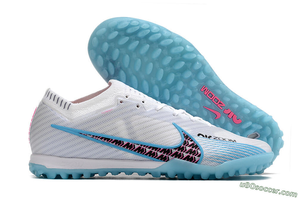 Nike Air Zoom Mercurial Vapor 15 Elite TF Artificial Turf Soccer Shoes - White/Blue/Pink 1