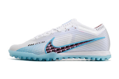 Nike Air Zoom Mercurial Vapor 15 Elite TF Artificial Turf Soccer Shoes - White/Blue/Pink