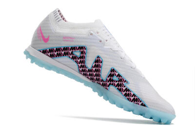 Nike Air Zoom Mercurial Vapor 15 Elite TF Artificial Turf Soccer Shoes - White/Blue/Pink