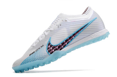 Nike Air Zoom Mercurial Vapor 15 Elite TF Artificial Turf Soccer Shoes - White/Blue/Pink