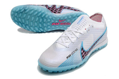 Nike Air Zoom Mercurial Vapor 15 Elite TF Artificial Turf Soccer Shoes - White/Blue/Pink