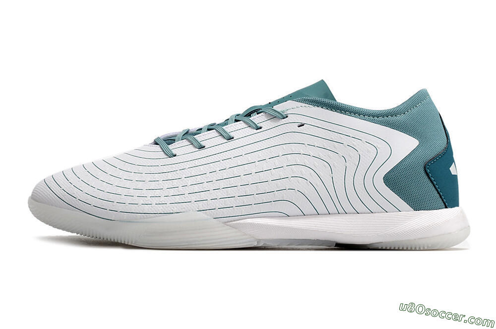 Adidas Predator Accuracy.3 IC Indoor & Futsal Soccer Shoes - White/Blue 2