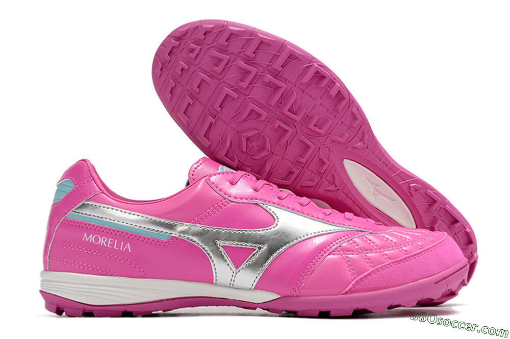 Mizuno Morelia Sala Japn TF Artificial Turf Soccer Shoes - Pink/Silver 1
