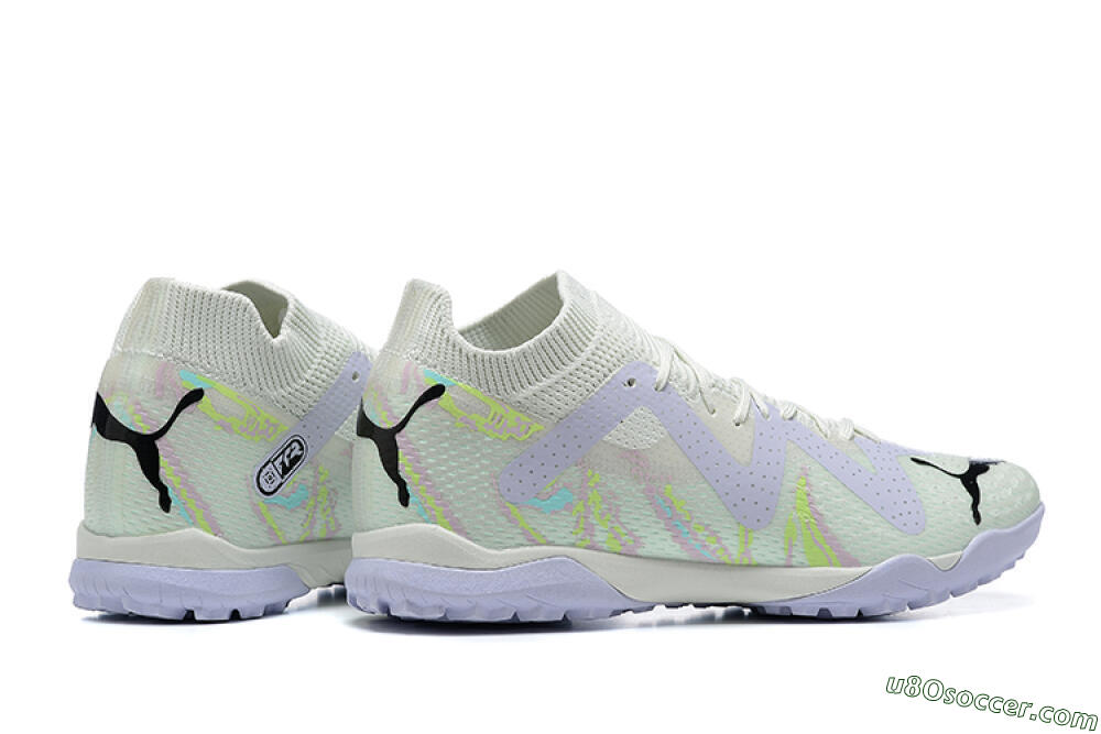Puma Future Ultimate TF Artificial Turf Soccer Shoes - White/Yellow/Purple/Black 8